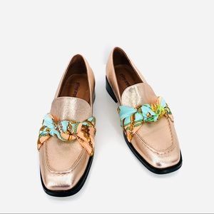 Jeffrey Campbell Bolero Scarf Rose Gold Loafer